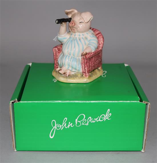 Beswick Beatrix Potter figures, Two Gentlemen, Farmer Potatoes, Little Pig Robinson Spying, Peter in the Watering Can (3 boxed)